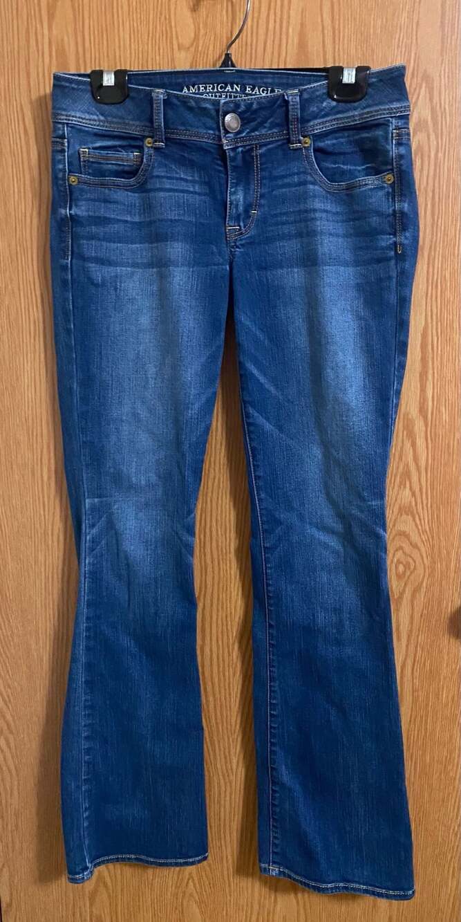 American Eagle Outfitters Kick Boot Jeans Size 8 Long Blue Denim